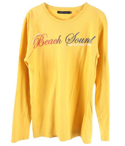 BEACH SOUND 긴팔 티셔츠 프린팅 옐로우 코튼
