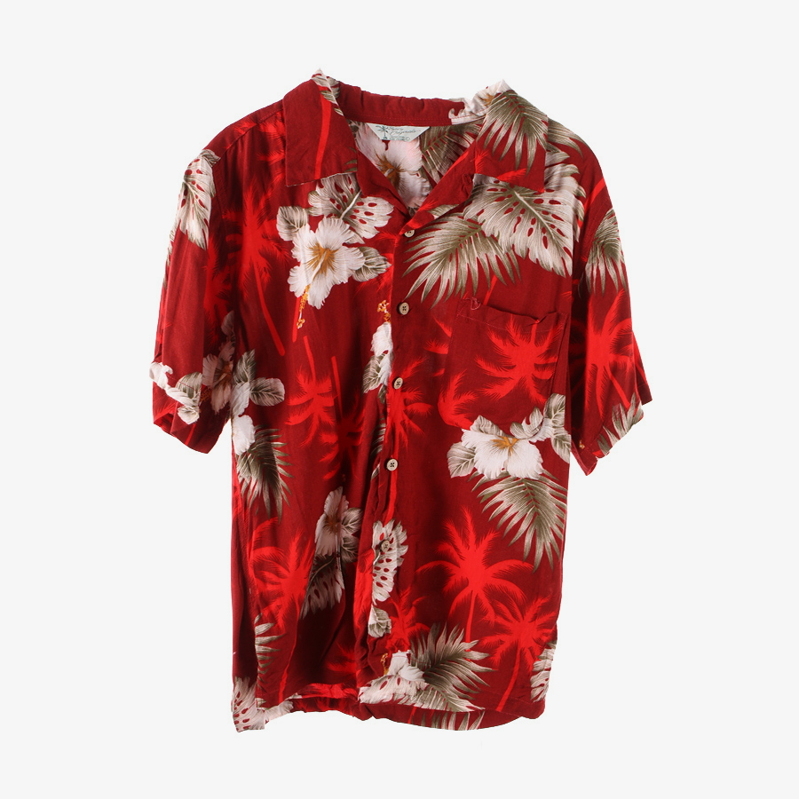 [HAWAIIAN SURF BRAND]  레이온 하와이안 반팔 셔츠 Size women L 빈티지 편집샵